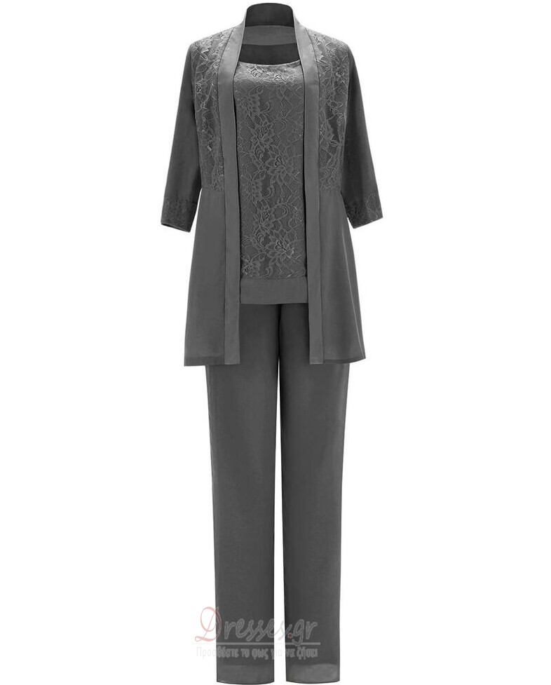 Δαντέλα Δαντέλα Τετράγωνο Υψηλή καλύπτονται Παντελόνι κοστούμι φόρεμα