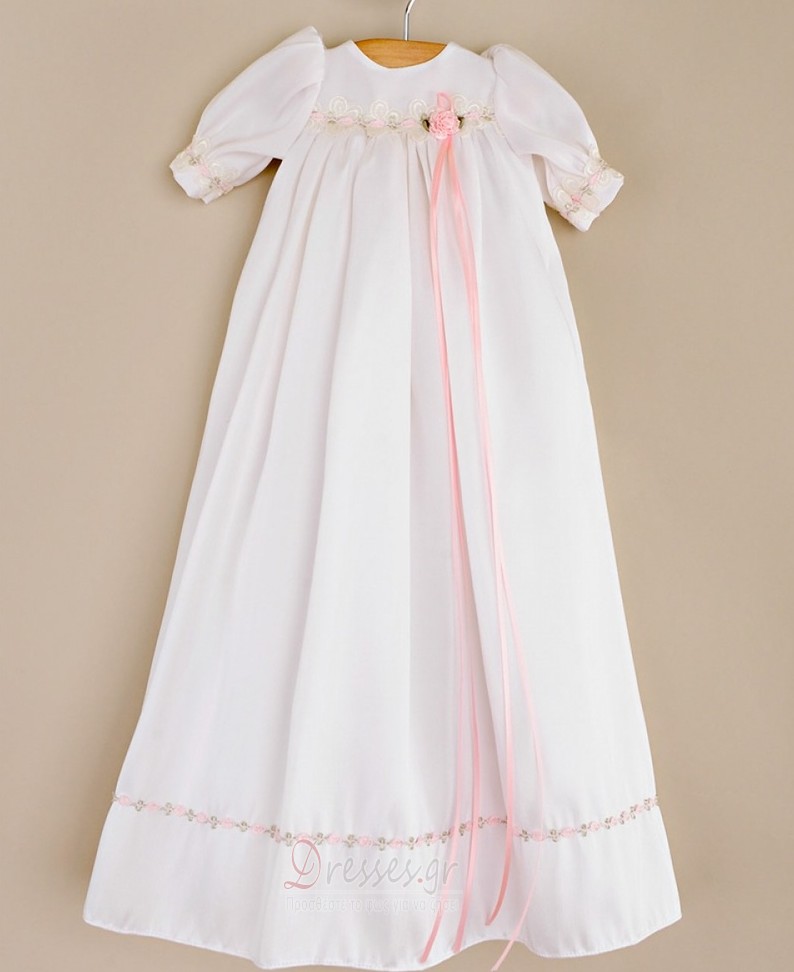 Φουσκωτό Κόσμημα Επίσημη Ταφτάς Τονισμένα τόξο Φόρεμα Βάπτισης