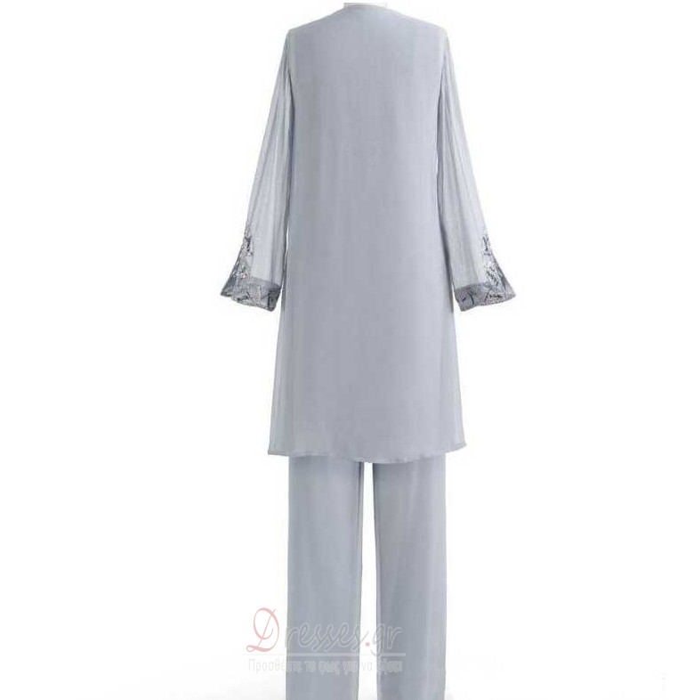 Κοντομάνικο Πέταλο λαιμό Μέχρι τον αστράγαλο Παντελόνι κοστούμι φόρεμα