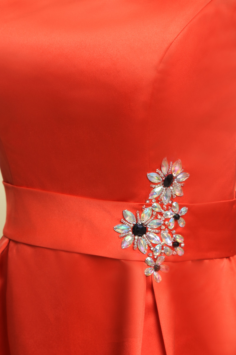 Κρυστάλλινη Σατέν Υψηλή καλύπτονται Γραμμή Α Παράνυμφος φορέματα