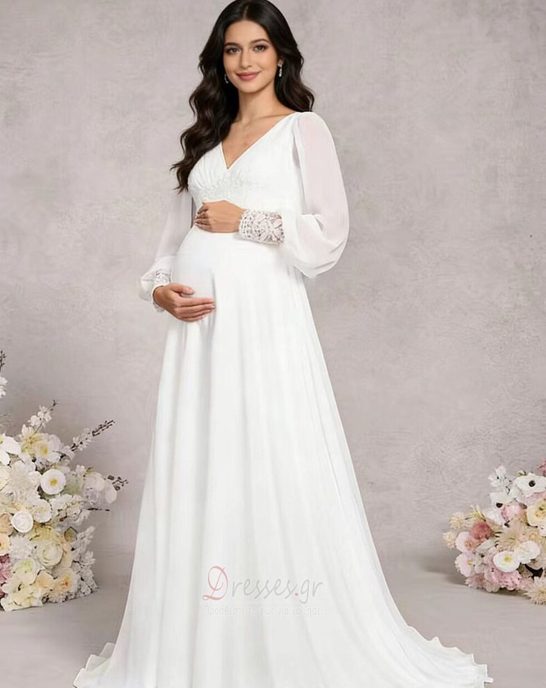 Νυφικά Άνοιξη Παραλία Ντραπέ Μέση αυτοκρατορία Σιφόν Μακρύ Νυφικά Άνοιξη Παραλία Ντραπέ Μέση αυτοκρατορία Σιφόν Μακρύ