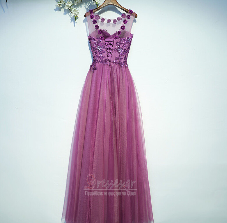 Παράνυμφος φορέματα Τονισμένα ροζέτα Φυσικό Σέσουλα Καλοκαίρι Μικροκαμωμένη