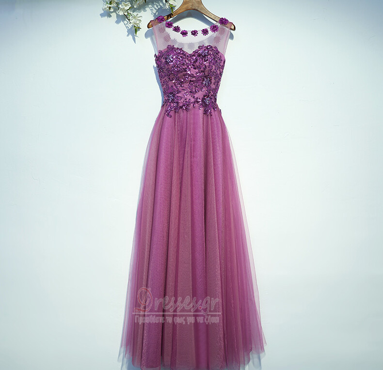 Παράνυμφος φορέματα Τονισμένα ροζέτα Φυσικό Σέσουλα Καλοκαίρι Μικροκαμωμένη