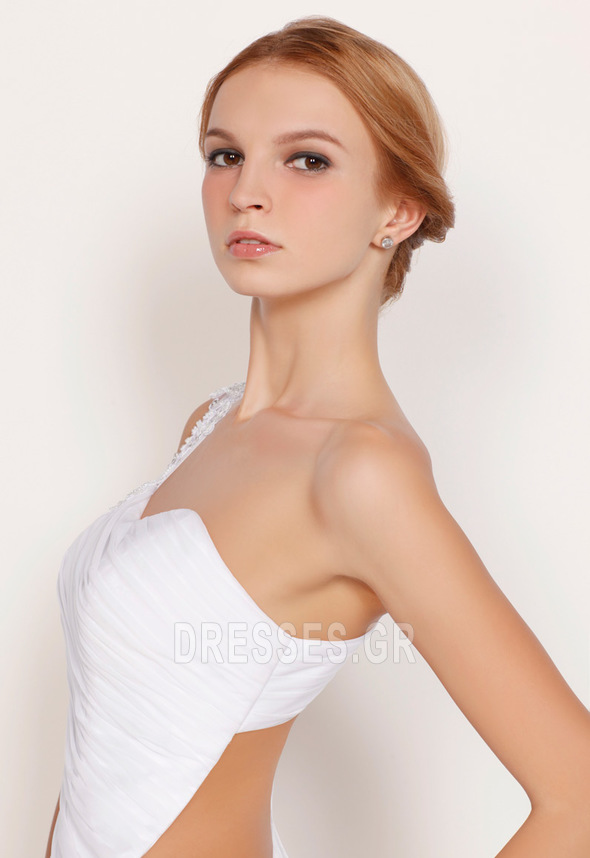 Σιφόν Αμάνικο Πλευρά σχισμή Λευκό δραματική Μπάλα φορέματα