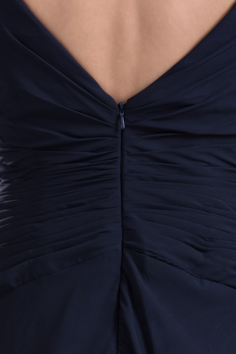 Τα μέσα πλάτη Αμάνικο Σιφόν Φυσικό Πλισέ Βραδινά φορέματα